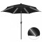 vidaXL Umbrelă de soare cu LED-uri, st&acirc;lp din aluminiu, negru, 300 cm 47366