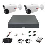 Sistem de supraveghere 2 camere Rovision oem Hikvision full hd IR40m, DVR Pentabrid 4 canale, accesorii si hard disk SafetyGuard Surveillance