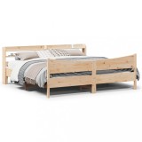 vidaXL Cadru pat cu tăblie 200x200 cm, lemn masiv de pin