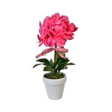 Ghiveci decorativ cu floare artificiala roz, 30 cm, ATU-086501, Oem