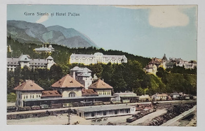 GARA SINAIA SI HOTEL PALAS , COLECTIA SILVIU DRAGOMIR , INTERBELICA foto