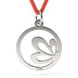 Pandantiv din argint cu snur model Floare de lotus