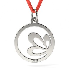 Pandantiv din argint cu snur model Floare de lotus