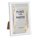 Ramă Foto Decorativă, Alb, 10x15 cm, Amplasare Orizontală și Verticală, Oem
