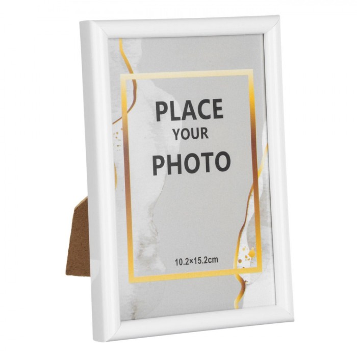Ramă Foto Decorativă, Alb, 10x15 cm, Amplasare Orizontală și Verticală