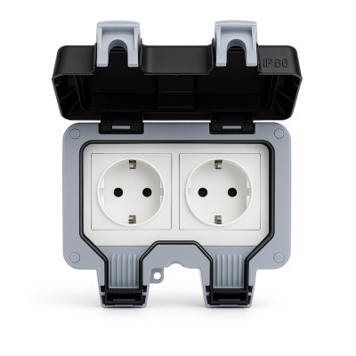 Priza de exterior ip66 schuko aplicata, impermeabila foto