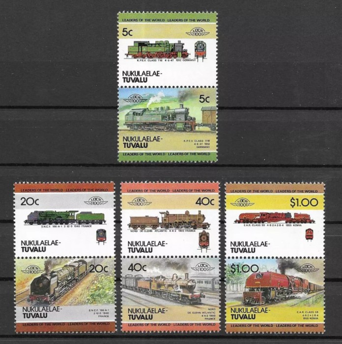 Nukulaelae-Tuvalu 1984 - Locomotive, trenuri, serie neuzata