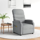 VidaXL Fotoliu de masaj electric rabatabil, gri deschis, textil