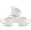 Set 4 Cani Navaris Linen Artisan, 350ml, 4 piese, alb, ceramica, NAV001WX8DR028C