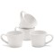 Set 4 Cani Navaris Linen Artisan, 350ml, 4 piese, alb, ceramica, NAV001WX8DR028C