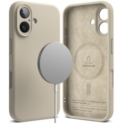 Husa pentru iPhone 16 Plus - Ringke Silicone Magnetic MagSafe - Stone foto