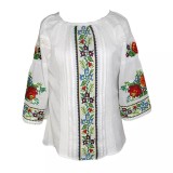 Cumpara ieftin Bluza Alba cu Motiv Floral Multicolor - BMG99