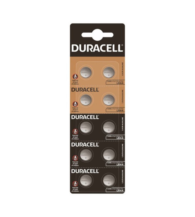 10x Duracell G13 / AG13 / L1154 / LR44 / 157 / A76 1.5V baterie plata