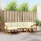 vidaXL Set de canapele de exterior cu pernă 6 pcs Natural și Crem 3366653