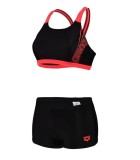Costum de baie pentru femei Arena, 2 piese, negru rosu, 38 - OUTLET