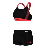 Costum de baie pentru femei Arena, 2 piese, negru rosu, 38 - OUTLET