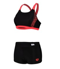 Costum de baie pentru femei Arena, 2 piese, negru rosu, 38 - OUTLET