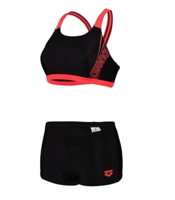 Costum de baie pentru femei Arena, 2 piese, negru rosu, 38 - OUTLET foto