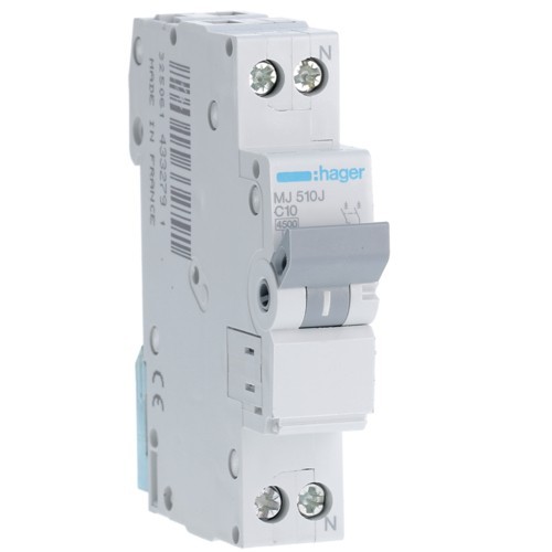 Hager MJ 510 Intrerupator 10A, 1P+N, 4.5kA ProAdvanced PowerfulTools
