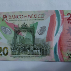 Mexic 20 Pesos Comemorativa 2021 Polimer Seria AE Semnatura 4 UNC