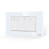 Cumpara ieftin Intrerupator Mecanic 5 Posturi LUXION cu Rama din Sticla, Standard Italian, 4M SmartElectro IntelligentHouse