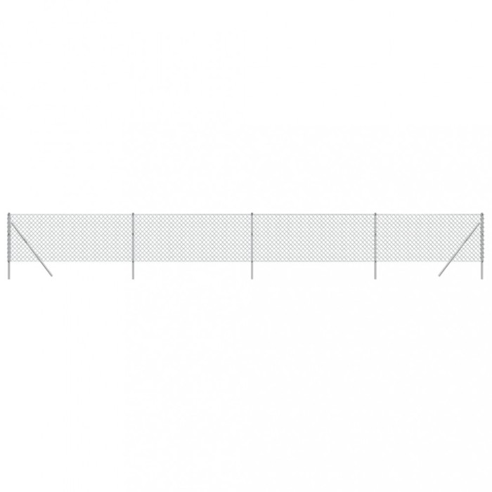 Gard de plasa de sarma, argintiu, 1x10 m