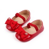Pantofiori cu fundita, rosii din lac (Marime Disponibila: 0-3 luni), Superbaby