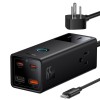 Baseus - Wall Charger PowerCombo Digital PowerStrip (PSLA020101) - 3xAC, 2xUSB, 2xType-C, 65W with Cable Type-C 100W - Black