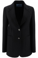 Sacou dama Prada, Prada blazer in toile natte&amp;#039; P556I 1XA5 F0002 Negru foto