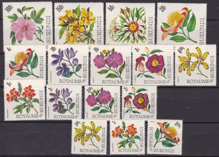 Burundi 1966 flori MI 217-232 MNH