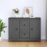 vidaXL Servantă, gri, 100x35x74 cm, lemn masiv de pin