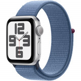 Cumpara ieftin Apple Watch SE2 2023, GPS, 40 mm, Silver Aluminium Case, Winter Blue Sport Loop