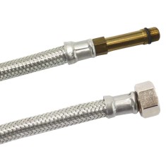Furtun Blindat Flexibilă DN8, Inox, 800mm, M10 x 3/8&quot; pentru Apă Potabilă