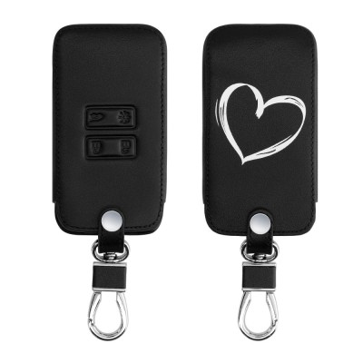 Husa Cheie Auto pentru Renault / Dacia - 4 Butoane - Keyless Go, kwmobile, Piele ecologica, Negru, 44637.43 foto