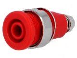 Soclu Banană 4mm 32A Roșu Nichelat Panou