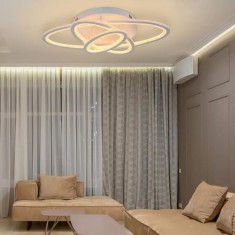 Lustra Led Izotop cu Telecomanda, 83W, Lumina Rece Calda Neutra, Dimabila, Alb