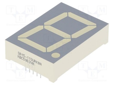 Afișaj LED 7 segmente 38,1mm 1,5 Nr.car: 1 roșie anod KINGBRIGHT ELECTRONIC foto