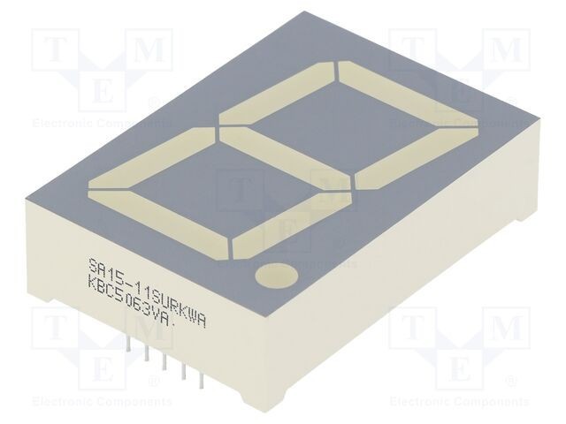 Afișaj LED 7 segmente 38,1mm 1,5 Nr.car: 1 roșie anod KINGBRIGHT ELECTRONIC