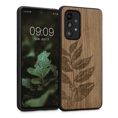 Husa Kwmobile pentru Samsung Galaxy A53 5G, Lemn, Maro, 58317.07 foto