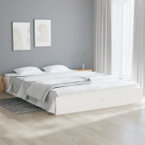VidaXL Cadru de pat, alb, 160x200 cm, lemn masiv