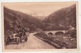bnk cp Franta - masina de epoca langa viaductul Les Fades - necirculata