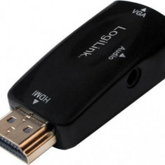 Adaptor LOGILINK CV0107, HDMI - VGA/Jack 3.5mm, Full HD/30Hz (Negru)