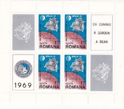 TSV @ - 1969 LP 715 A, APOLLO L2, BLOC DE 4, MNH/**LUX foto