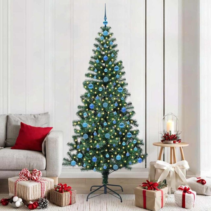 vidaXL Pom de Crăciun artificial pre-iluminat cu 300 LED Verde 210 cm 3396782