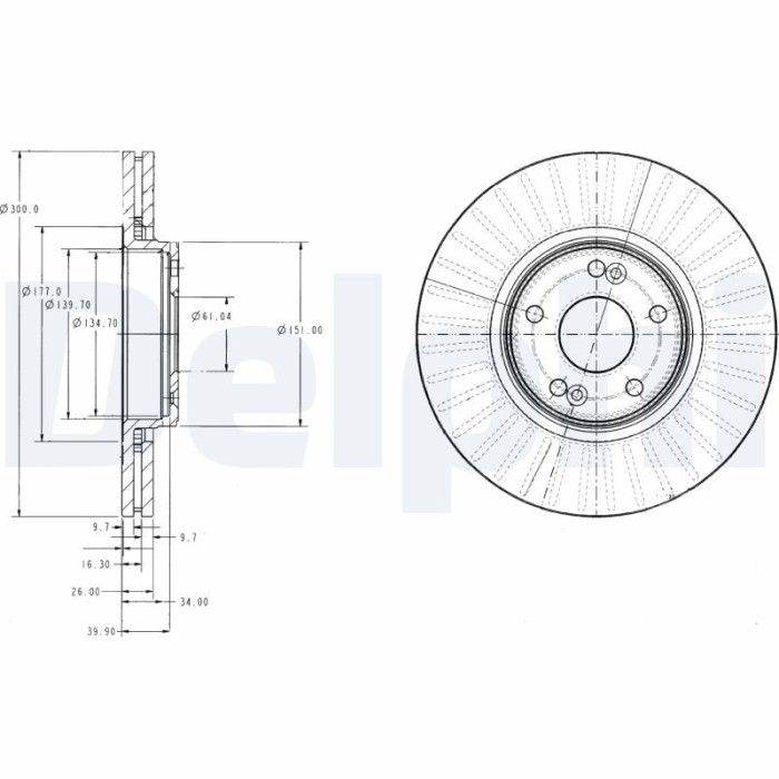 DELPHI BG3688 Disc frana
