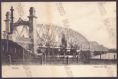 5380 - SLATINA, Olt, Bridge, Litho, Romania - old postcard - unused foto