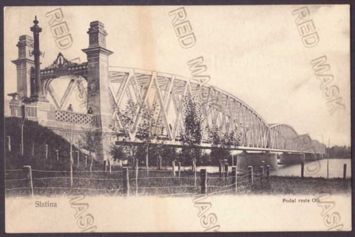 5380 - SLATINA, Olt, Bridge, Litho, Romania - old postcard - unused