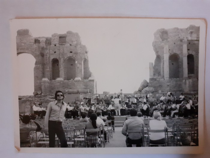 Fotografie dimensiune CP cu Teatrul Grec din Taormina