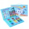 Set de pictura si desen pentru copii,86 de piese, carioci, creioane colorate, pasteluri de ulei, cu valiza organizatoare, Albastru