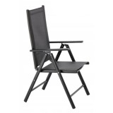 Scaun de gradina pliabil din aluminiu gri, 65x55x104 cm, Chomik